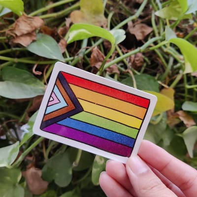 Progressive flag sticker
